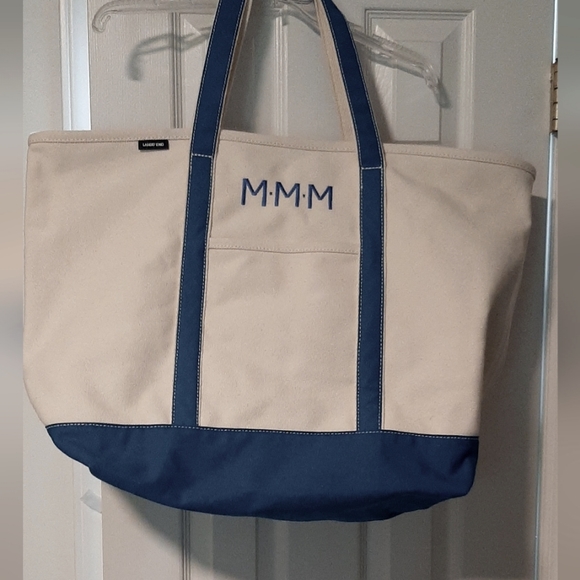 Lands' End Other Lands End Xl Zipper Top Canvas Tote Bag Poshmark